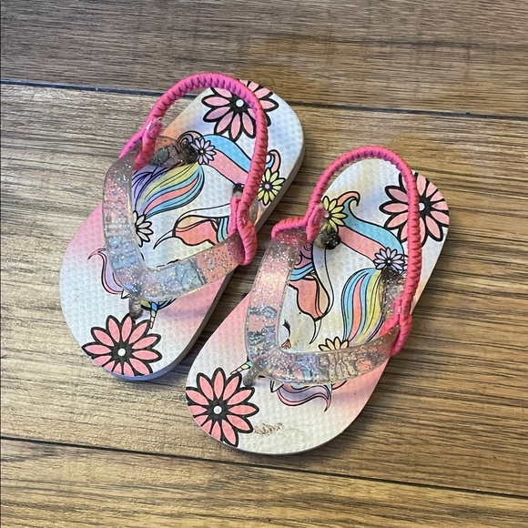 Other - Kids Glitter Unicorn Flip Flops - Pink​